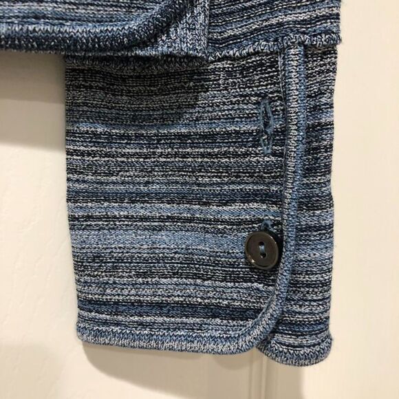 Sportmax Max Mara Blue Striped Knit Oversized Front Pockets Crewneck Sweater S/M - Picture 9 of 14